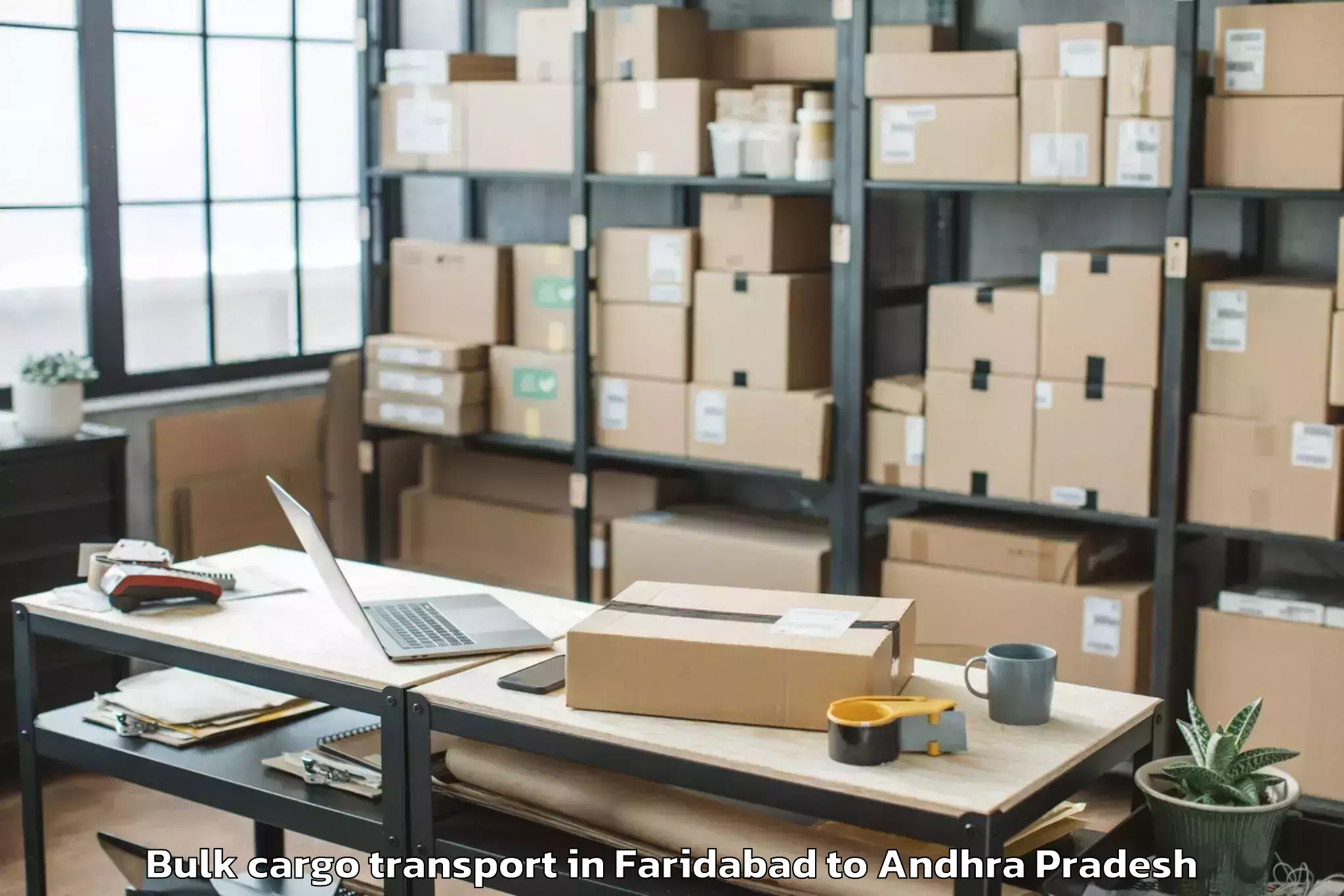 Easy Faridabad to Simhadripuram Bulk Cargo Transport Booking